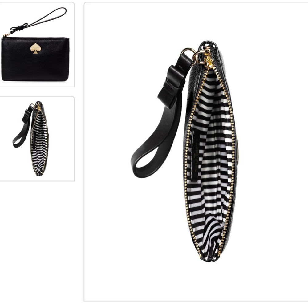 ♠️ Kate Spade NY Leroy Street Black Pebbled Leather Bee Wristlet Wallet, NWT - Picture 8 of 8